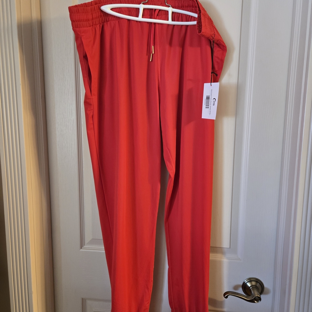 Zyia Red Everywhere Zippered Joggers
